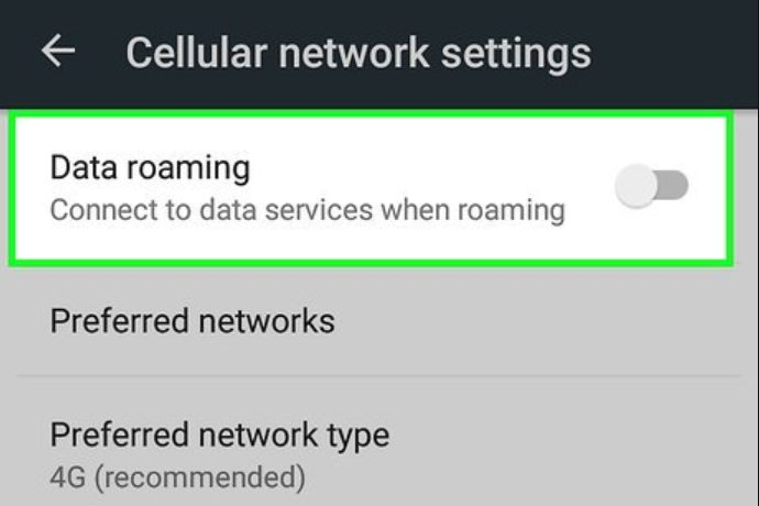 data roaming on or off