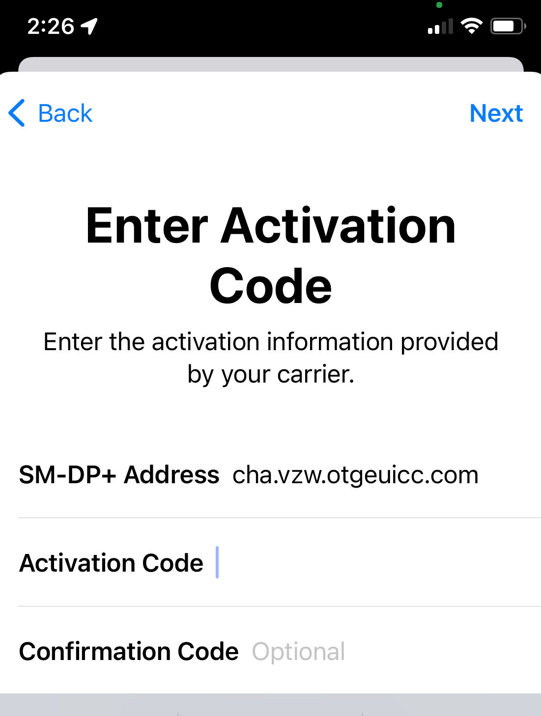 sm-dp+ address