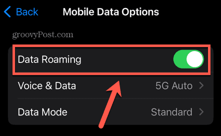 data roaming on or off